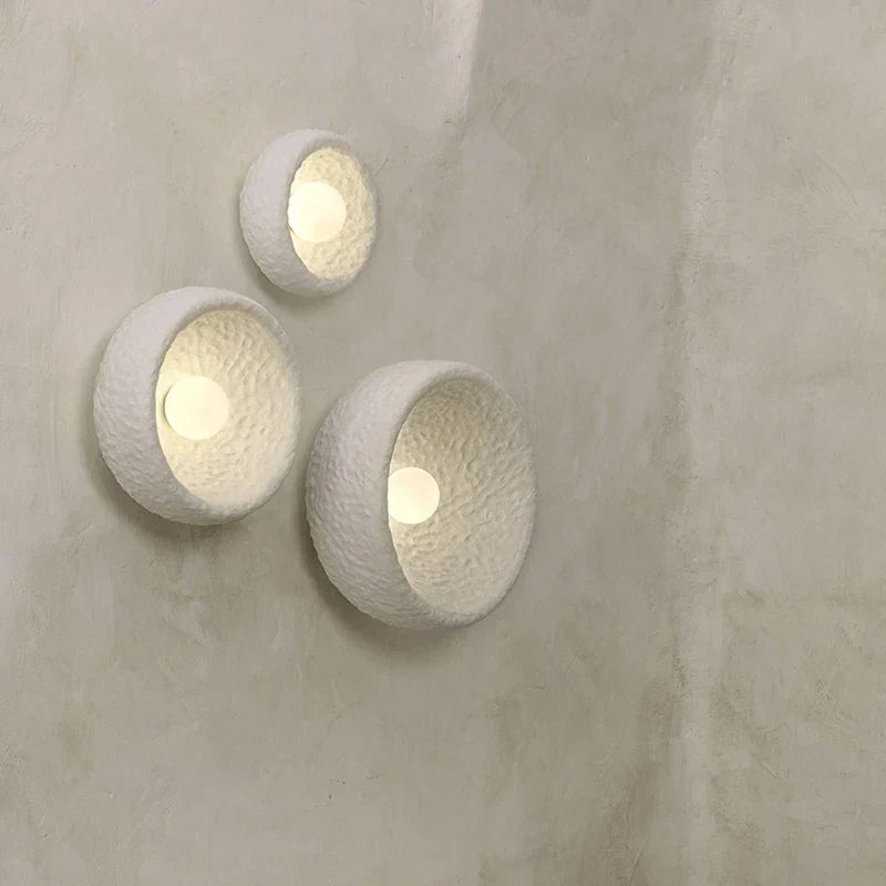 Wabi sabi round LED wall light
