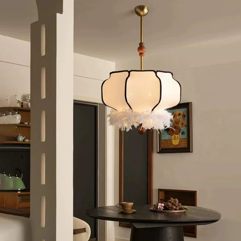 Beige fabric lamp