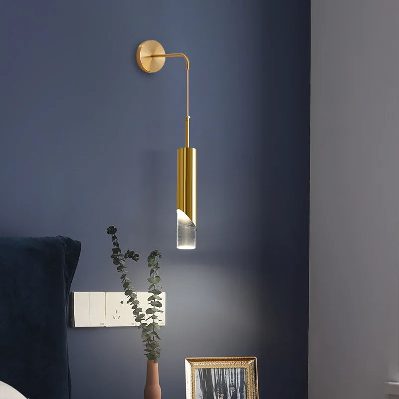 Gold bedroom sconce