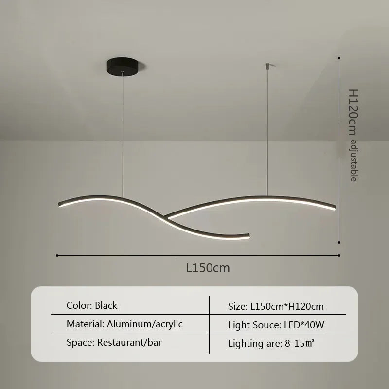 Acrylic Linear LED Pendant, view 10