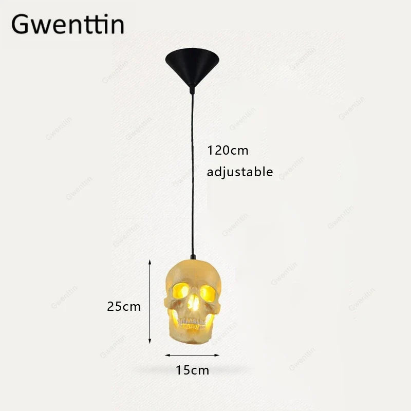 Retro Skull Pendant Light, view 6