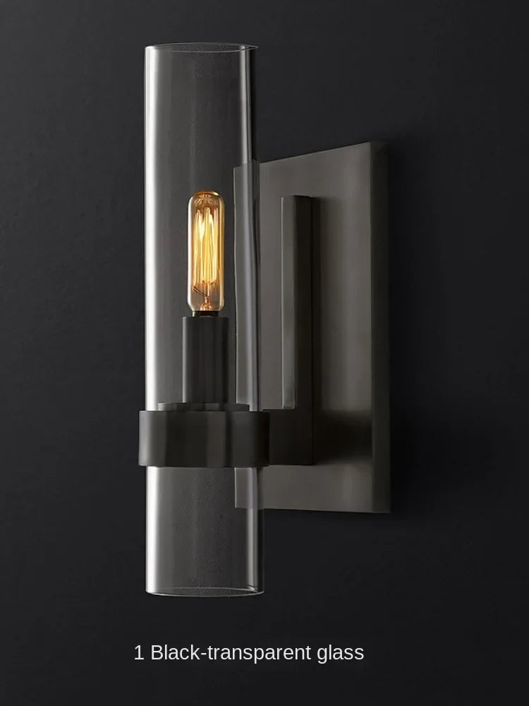 Industrial glass wall light