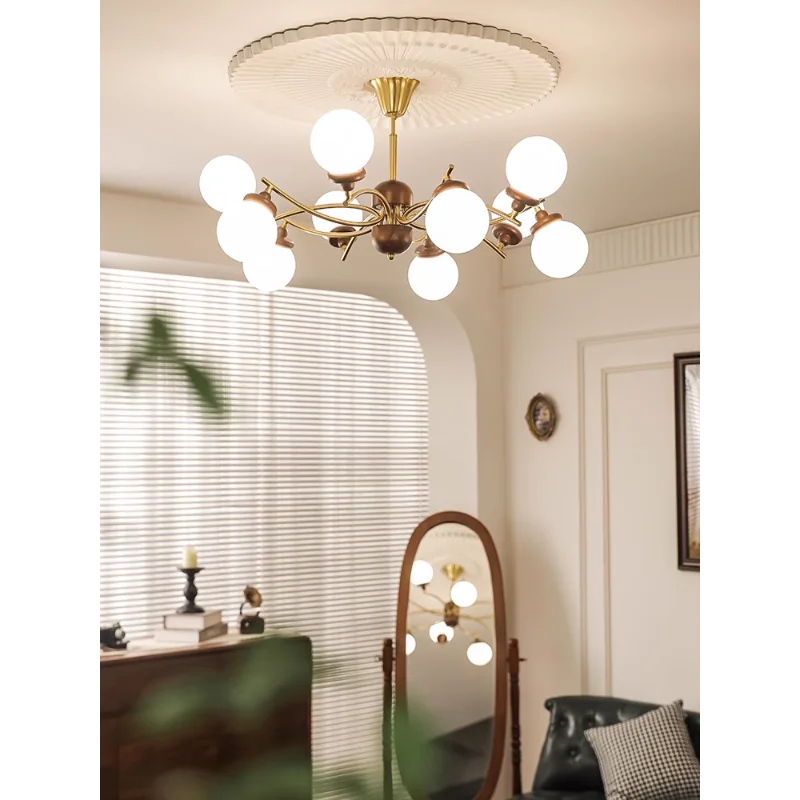 Retro wood glass light