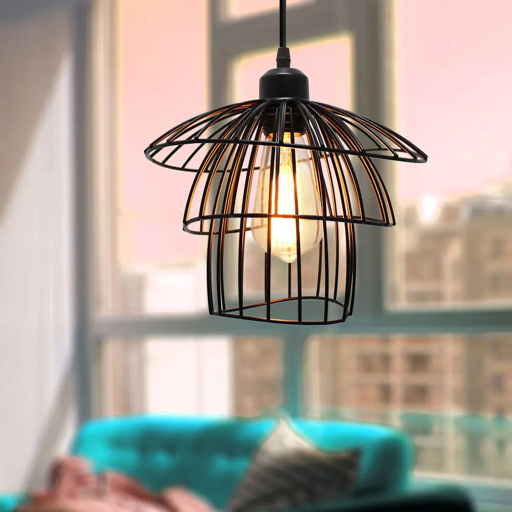 Retro black iron pendant