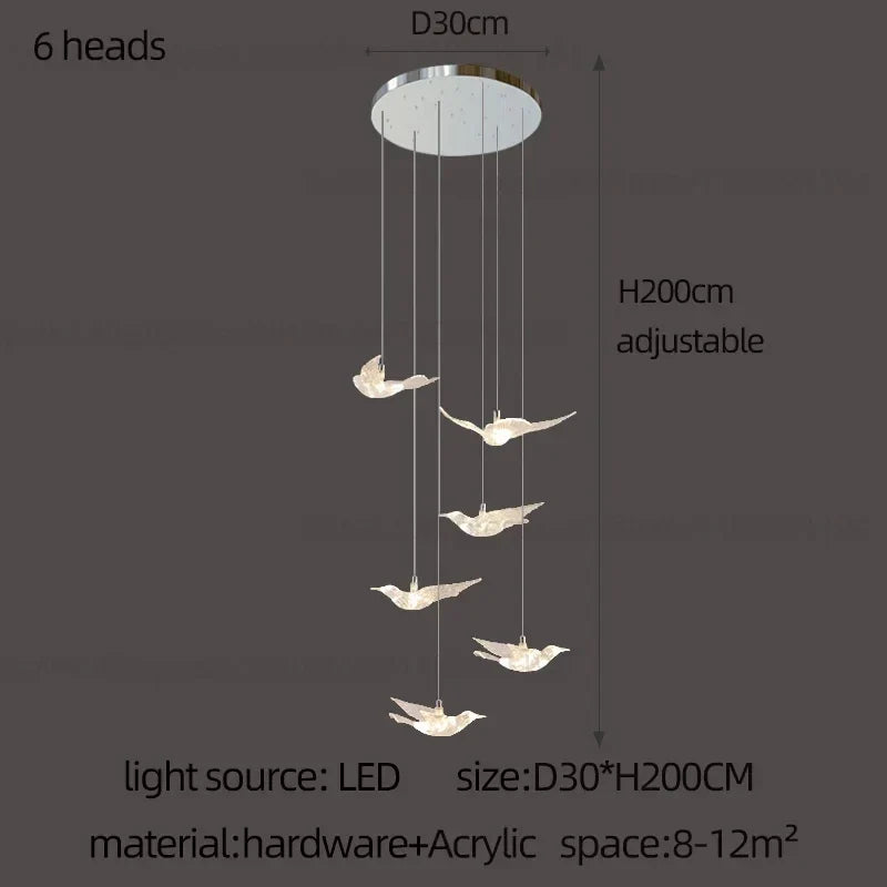 Bird LED Chandelier, view 18