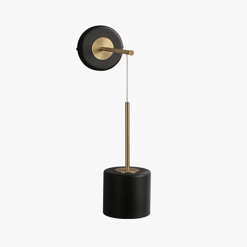 Black and gold hanging LED wall light