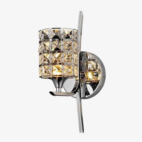 Chrome crystal wall light
