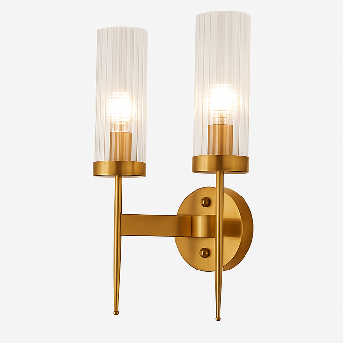 Gold stair wall light