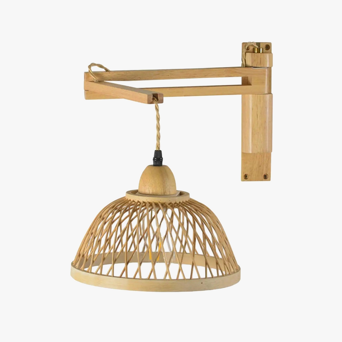 Rattan wall light