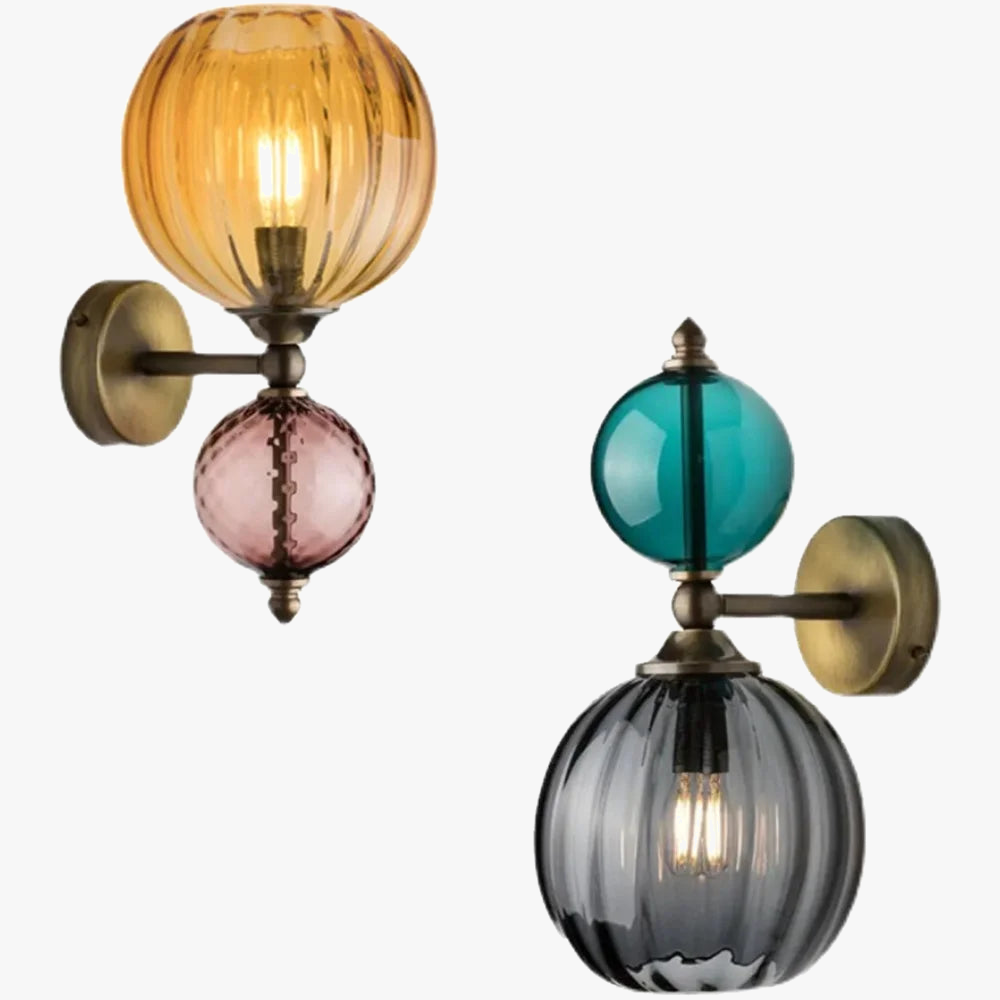 Colorful glass bubble LED wall light