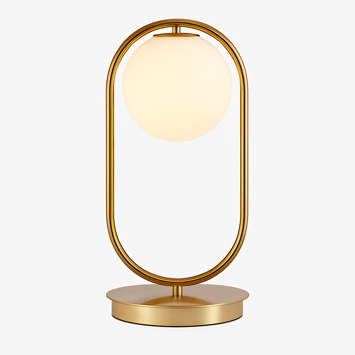 Gold globe table lamp