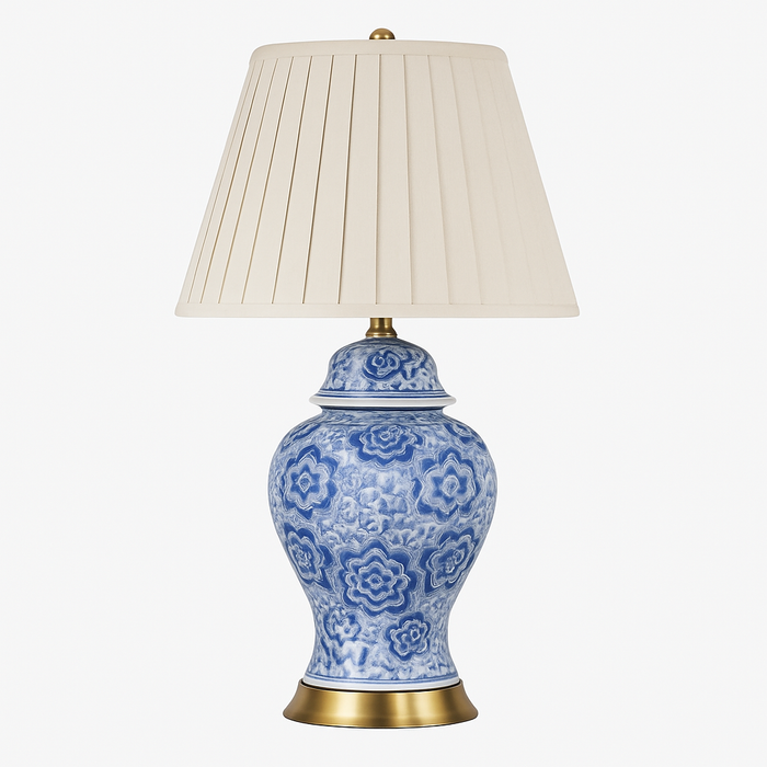 Blue ceramic lamp