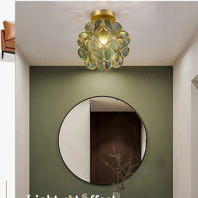 Glass flower flush mount