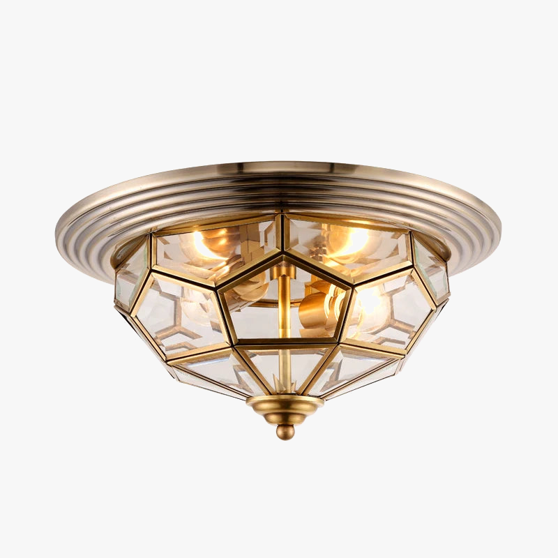 Copper glass ceiling light