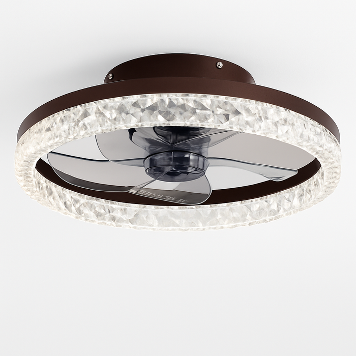 Crystal ceiling fan light