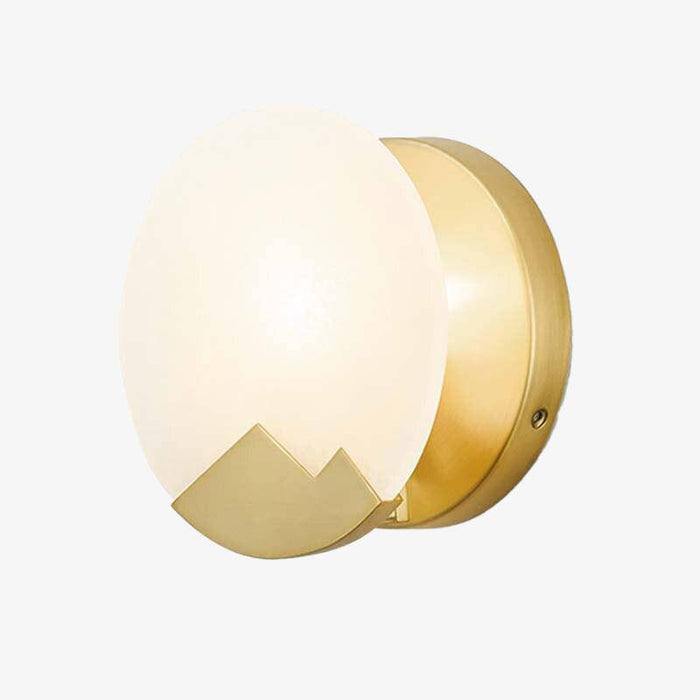 Gold marble disc wall light