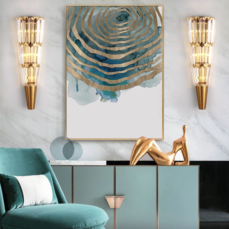 Gold glass cone sconce
