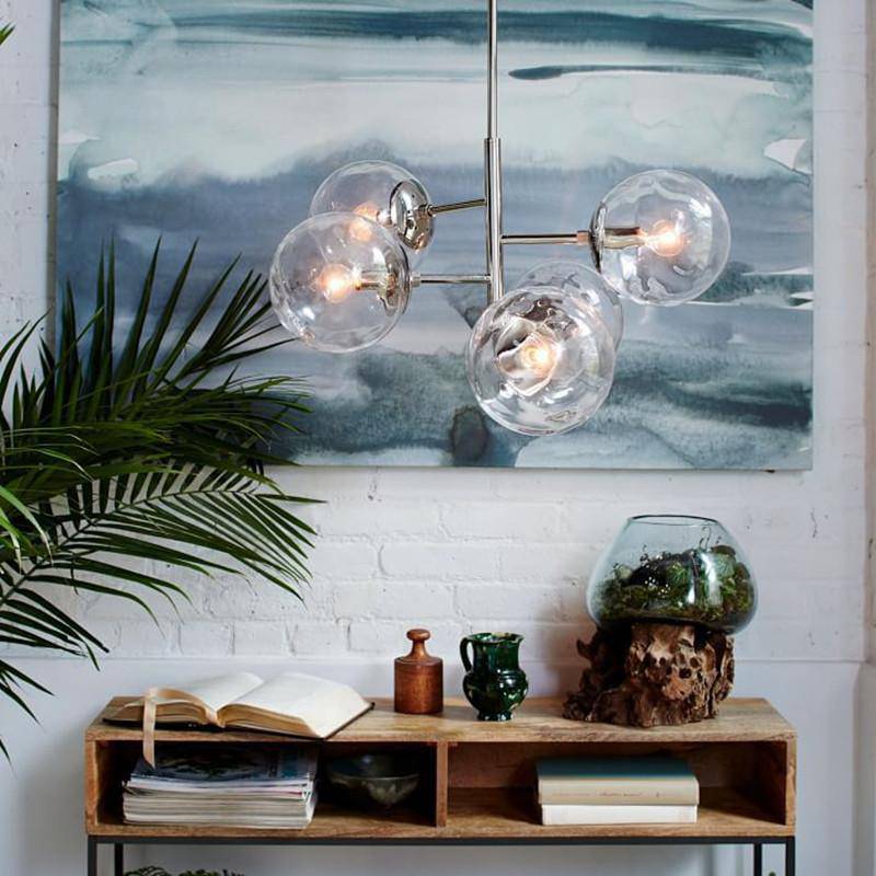 Chrome branch chandelier
