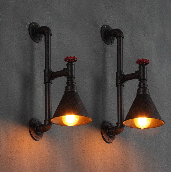Industrial wall light in a garage
