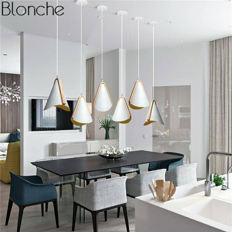 Nordic Metal and Wood Pendant Light, view 3
