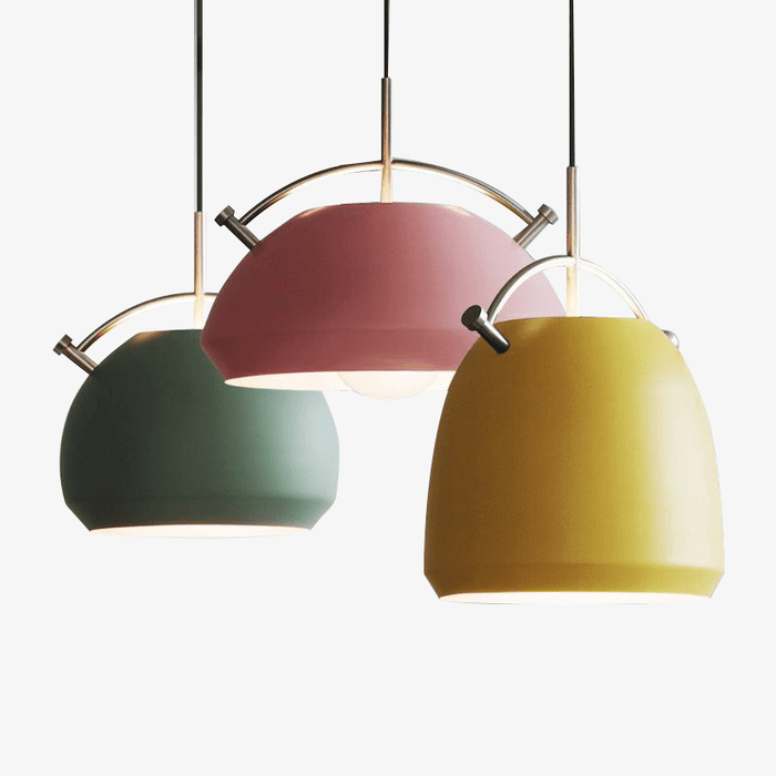 Pot-shaped LED pendant light in pastel colors