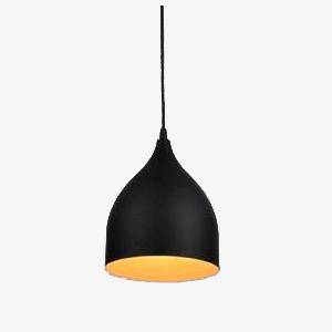 Black Nordic loft LED pendant light in metal