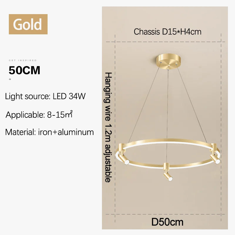 LED Ring Pendant with Spotlights, view 7