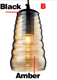 Clear or Amber Glass Pendant, view 6